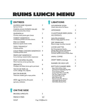 Ruins Menu